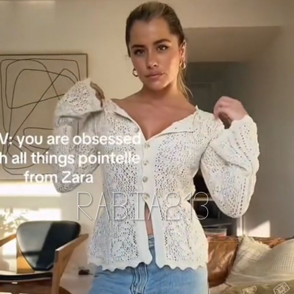 ZARA POINTELLE KNIT JACKET - Picture 1 of 17